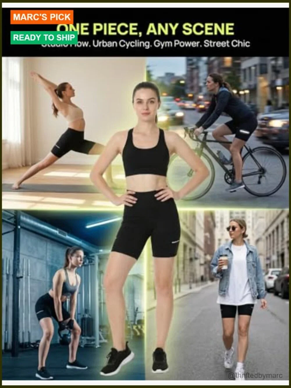 High-Waist Tummy Control Biker Shorts with Pockets 4-Way Stretch